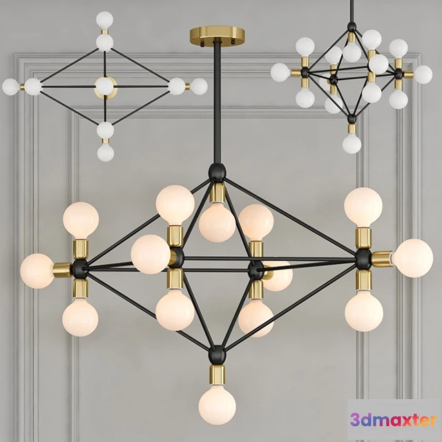 1653814 - lighting - Chandelier Modo  14 milk bulb 3D Max