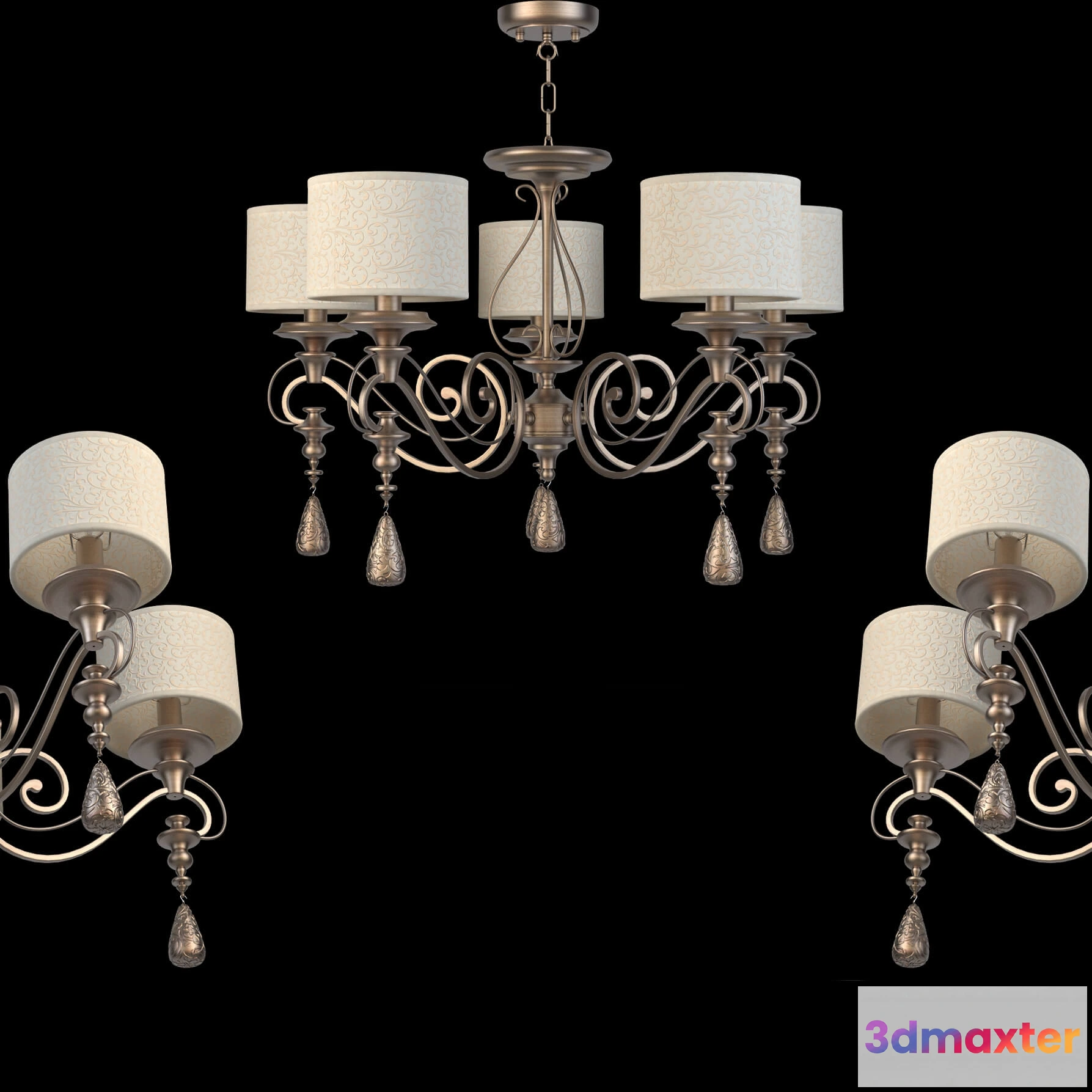1653842 - lighting - Chandelier Maytoni ARM 044-05-G 3D Max
