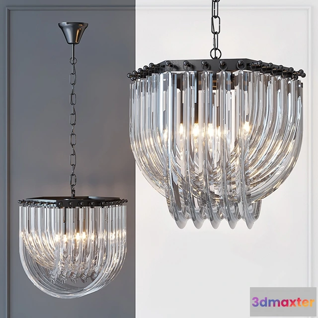 1653854 - lighting - Chandelier Frozen Glass  33 3D Max