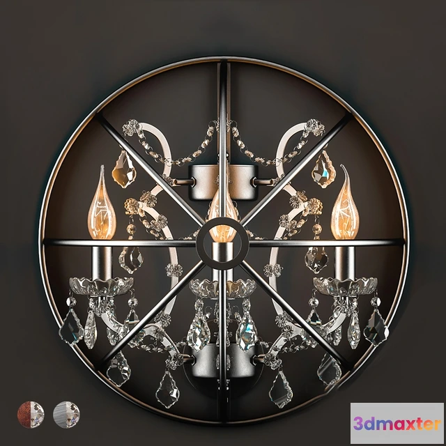 1653872 - lighting - Sconce Crystal with Gyro 3D Max