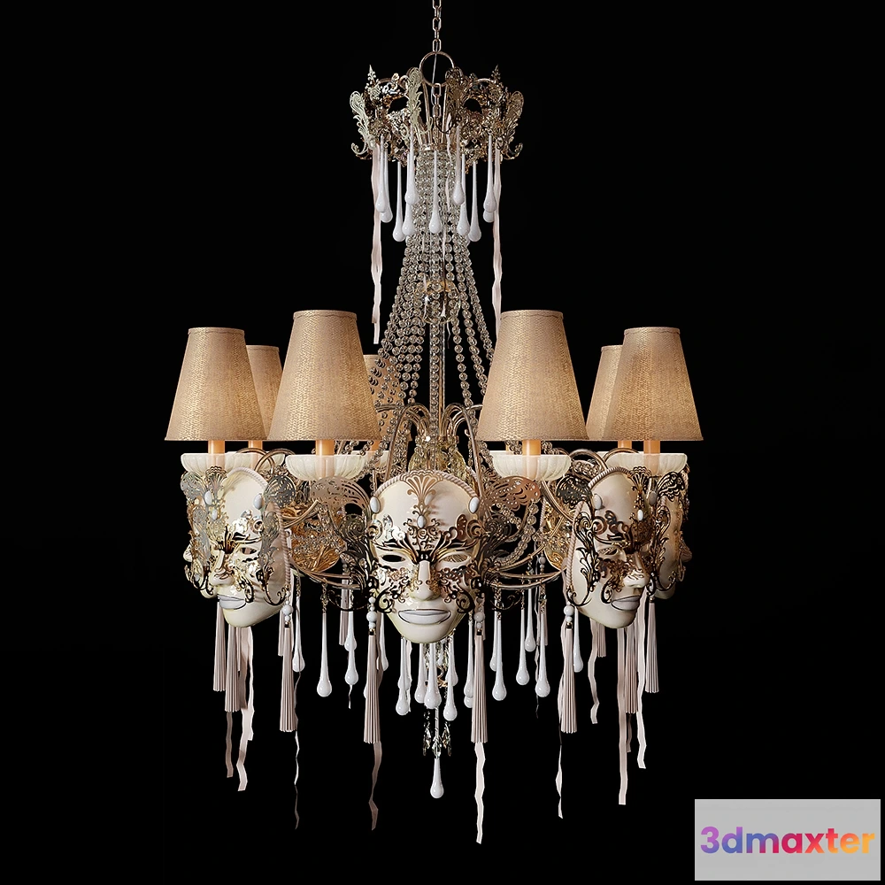 1653880 - lighting - Chandelier8 Lights Masks of Venice 3D Max