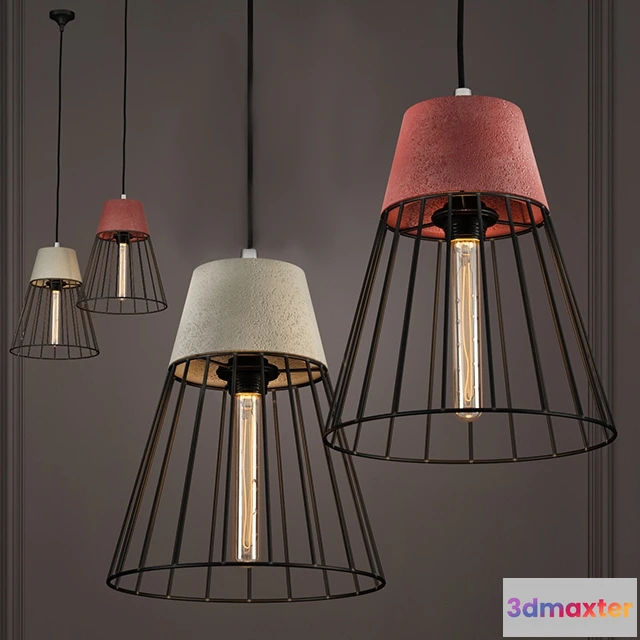 1653888 - lighting - Cement Drop light Pendant Light cone 3D Max
