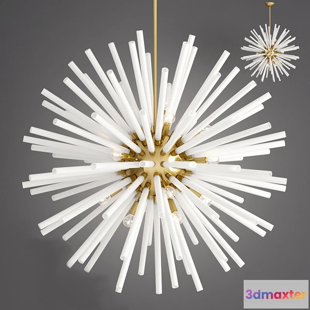 1653900 - lighting - Chandelier white glass 3D Max
