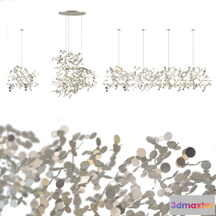 1653952 - lighting - Chandelier Argent a Silver Cloud N90S N91S N92S 3D Max