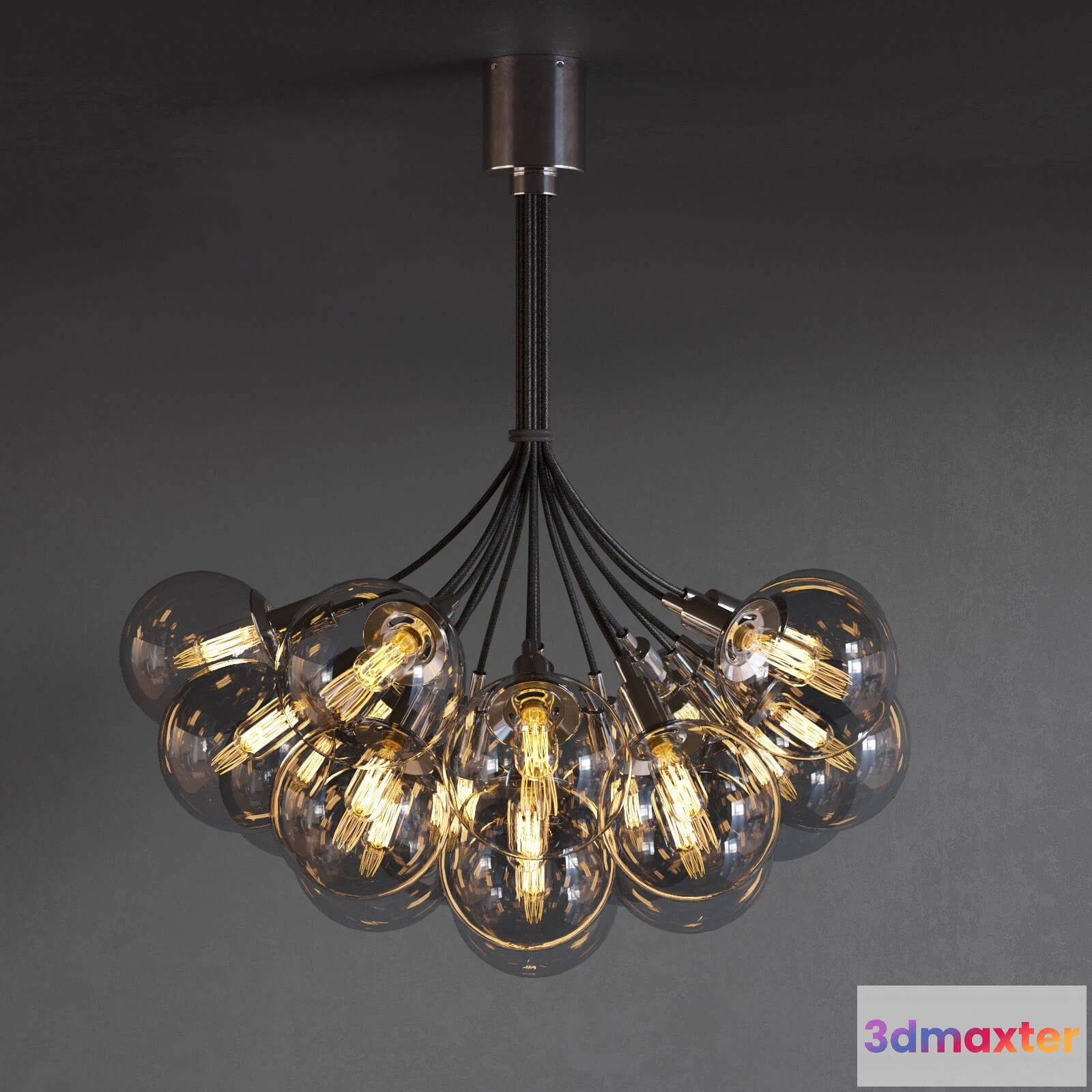 1654150 - lighting - Orb Cluster 19-Light Pendant 3D Max