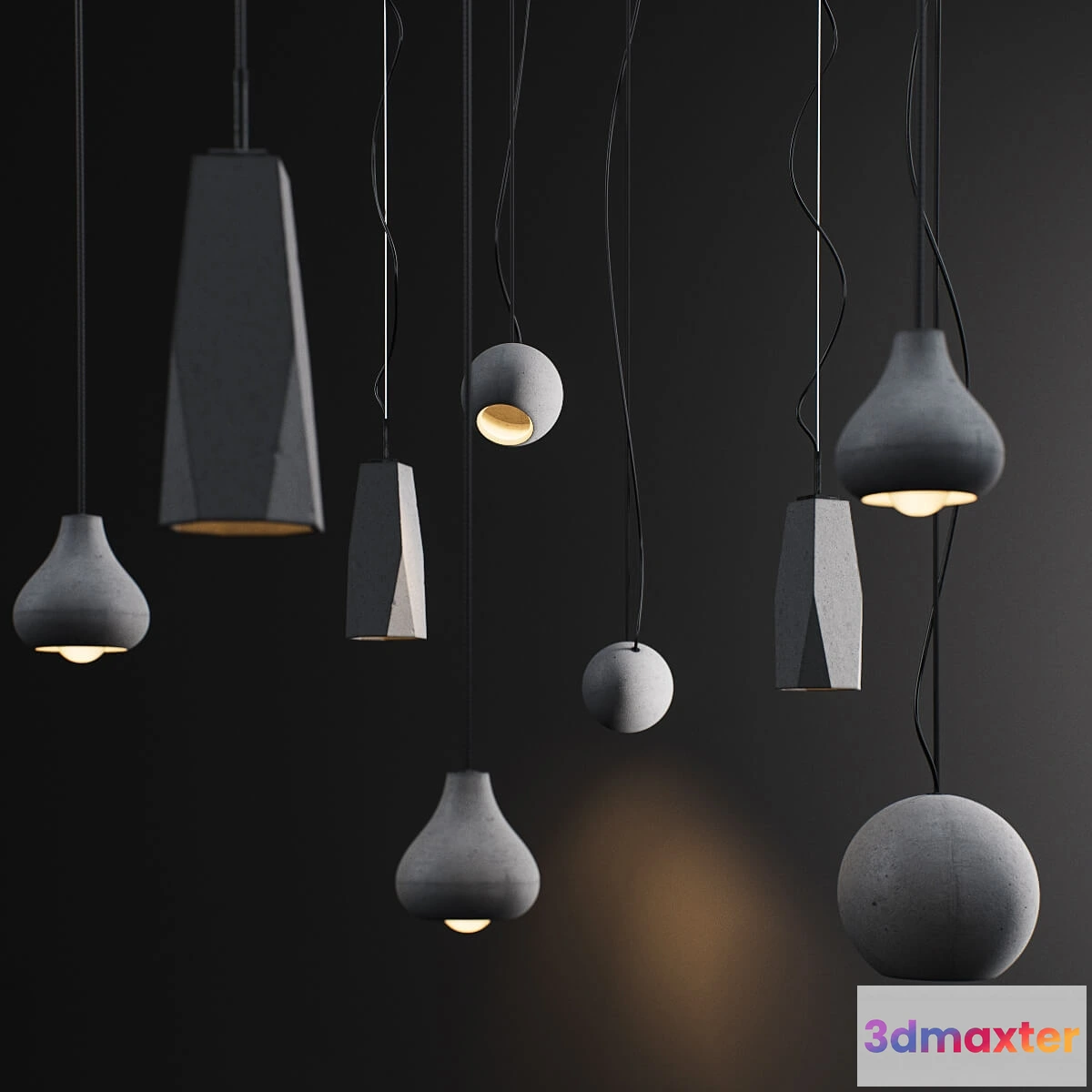 1654164 - lighting - A set of fixtures Garage Factory 3D Max