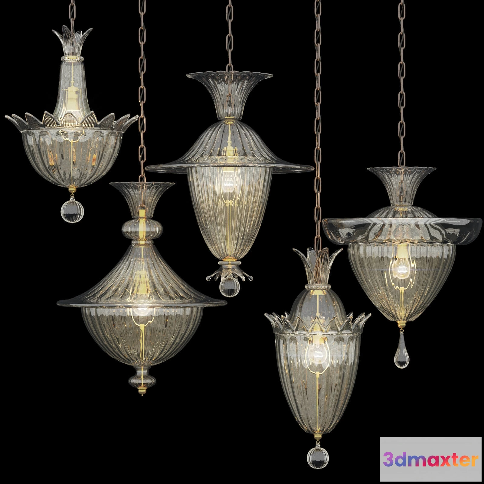 1654276 - lighting - Barovier&Toso Fanali Veneziani ceiling lamp 3D Max