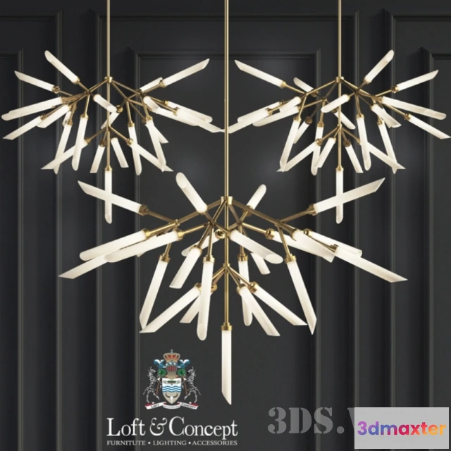 1654384 - lighting - Suspension Lights Spur Chandelier 3D Max