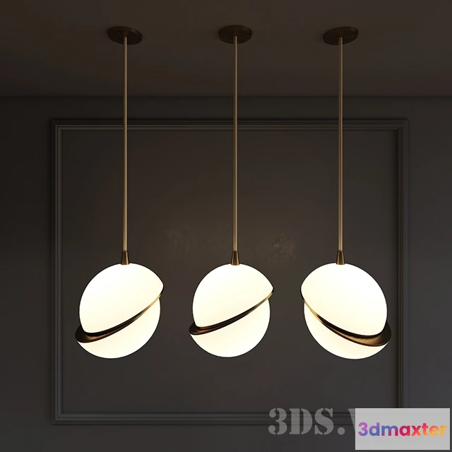 1654728 - lighting - SEMICIRCLE WHITE  GOLD D25  H25 3D Max