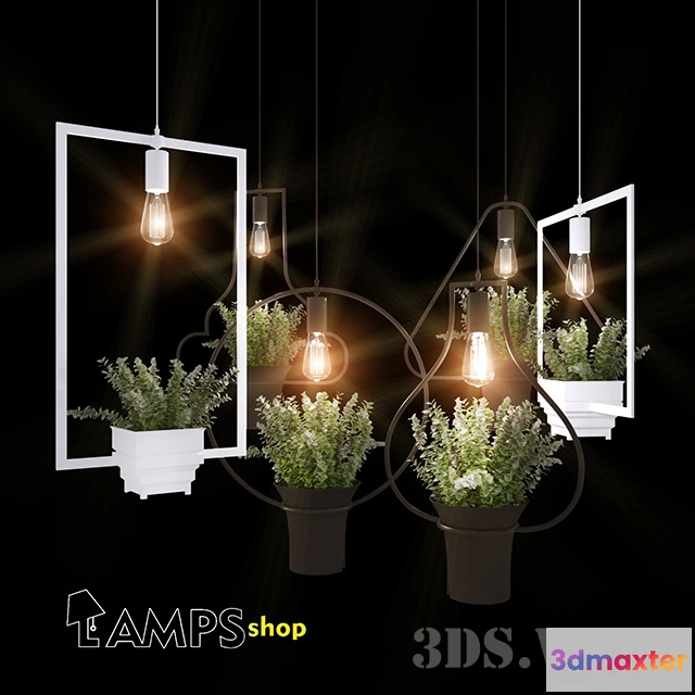 1654862 - lighting - Hangers with plants 3D Max