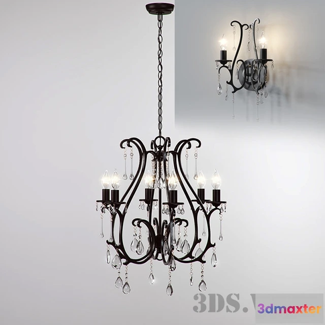 1654886 - lighting - Chandelier and sconces Celeste 3D Max