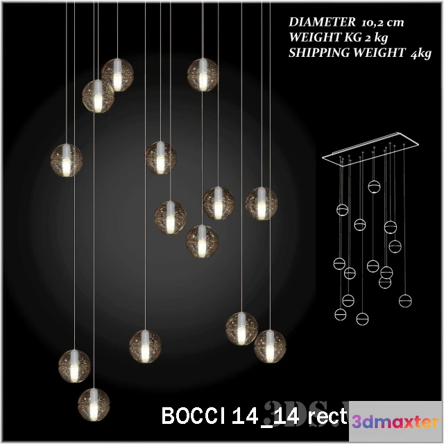 1654922 - lighting - Chandelier Bocci 1414 3D Max