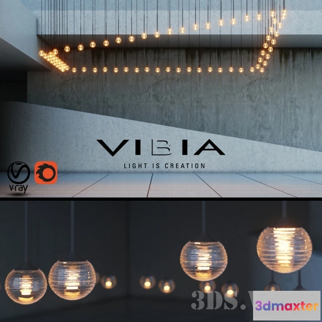 1654948 - lighting - Vibia Algorithm suspended ceiling luminaire 3D Max