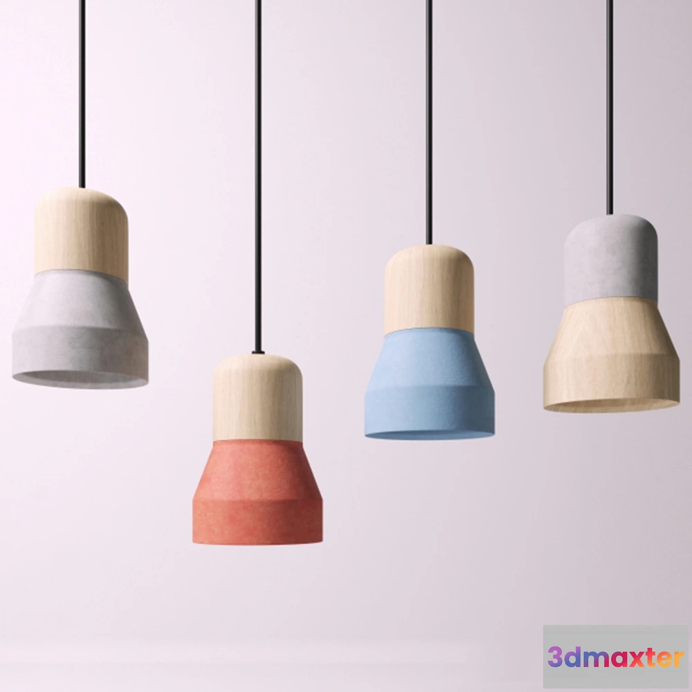 1655036 - lighting - Pendant lamp CEMENT WOOD LAMP 3D Max