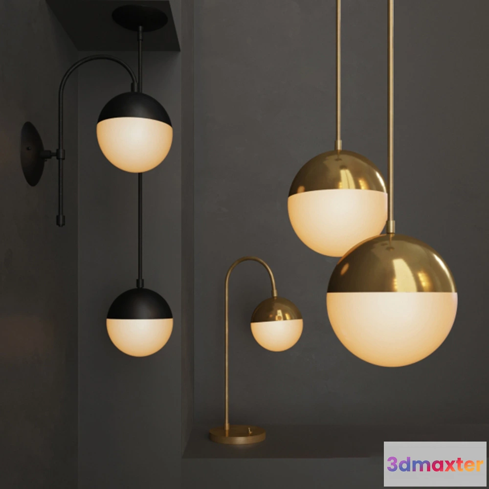 1655090 - lighting - Pendant sconcebra and table lamp by CEDAR & MOSS 3D Max