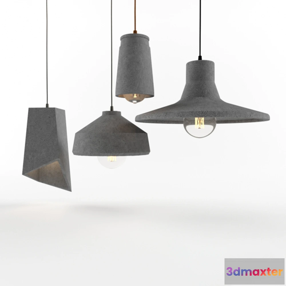 1655110 - lighting - Pendant Lights Concrete Shine 3D Max