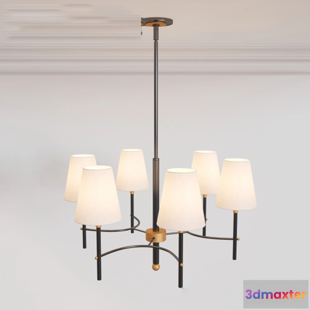 1655130 - lighting - Arc Mid-Century Chandelier - 6-Light 3D Max