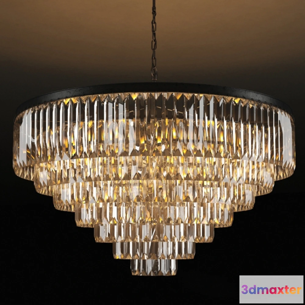 1655174 - lighting - Chandelier ADAMANT 7 RING CHANDELIER CH015-33-ABG 3D Max