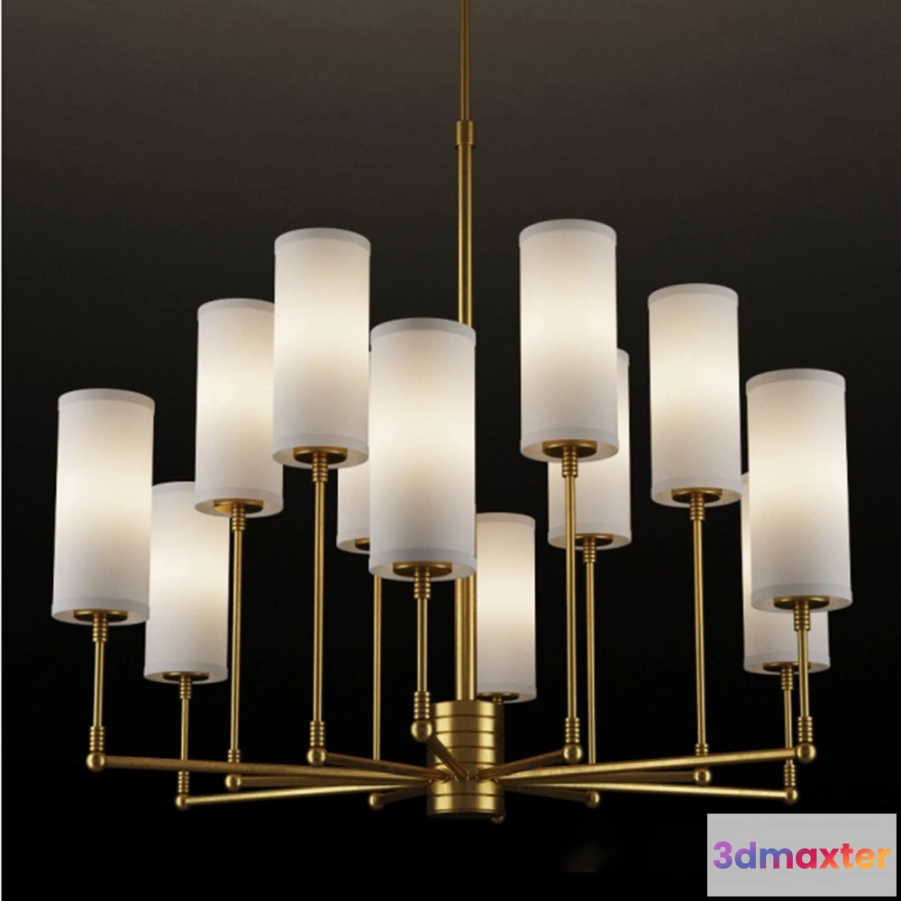 1655178 - lighting - Chandelier CLARENCE CHANDELIER CH074-12-BRS 3D Max