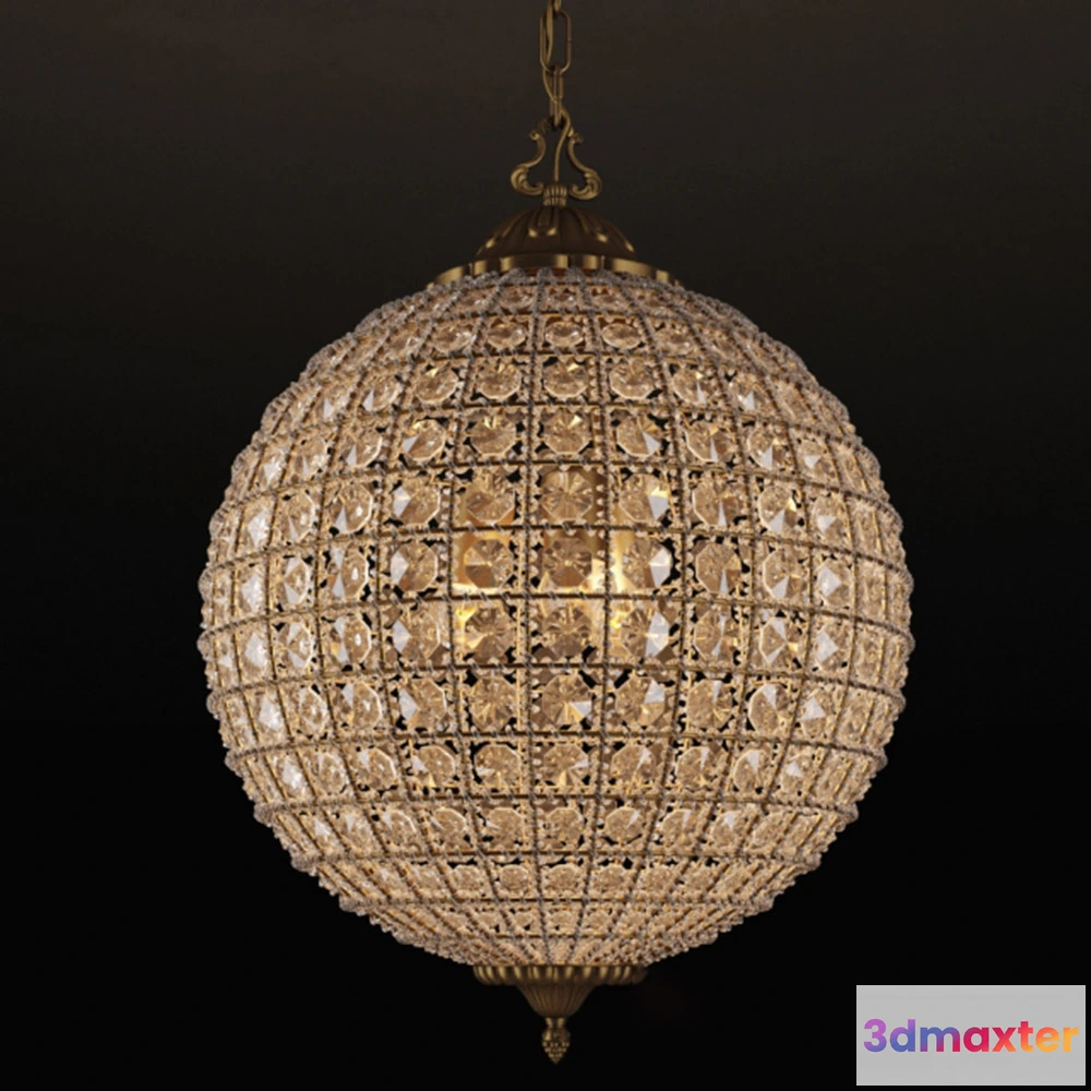 1655202 - lighting - Alcazar Crystal Chandelier CH054-3-VBN 3D Max