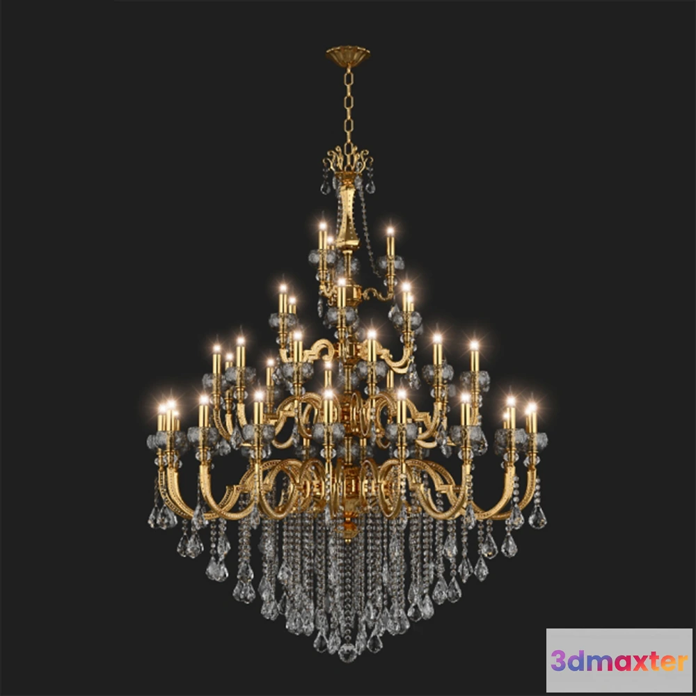 1655208 - lighting - Gold chandelier Osgona MONTARE 787392 3D Max