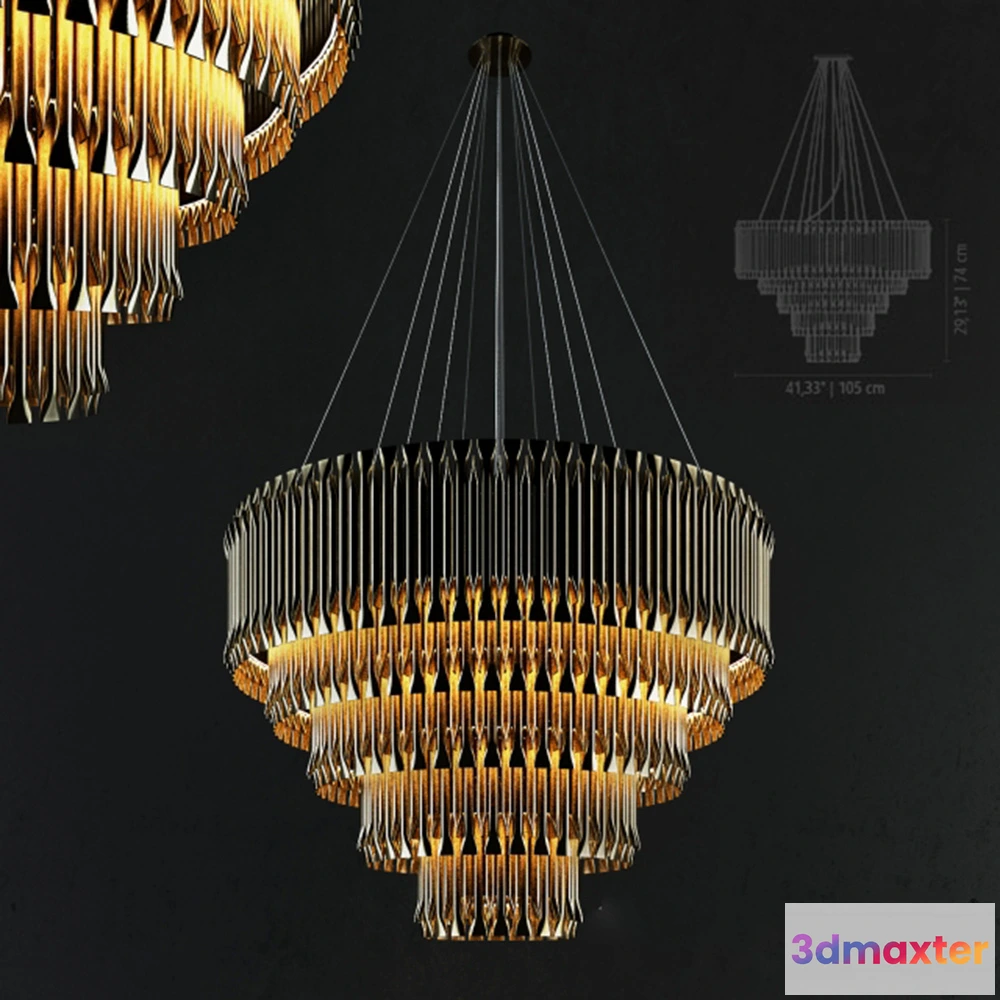 1655234 - lighting - Sculptural Matheny Pendant Lamp  DelightFULL 3D Max