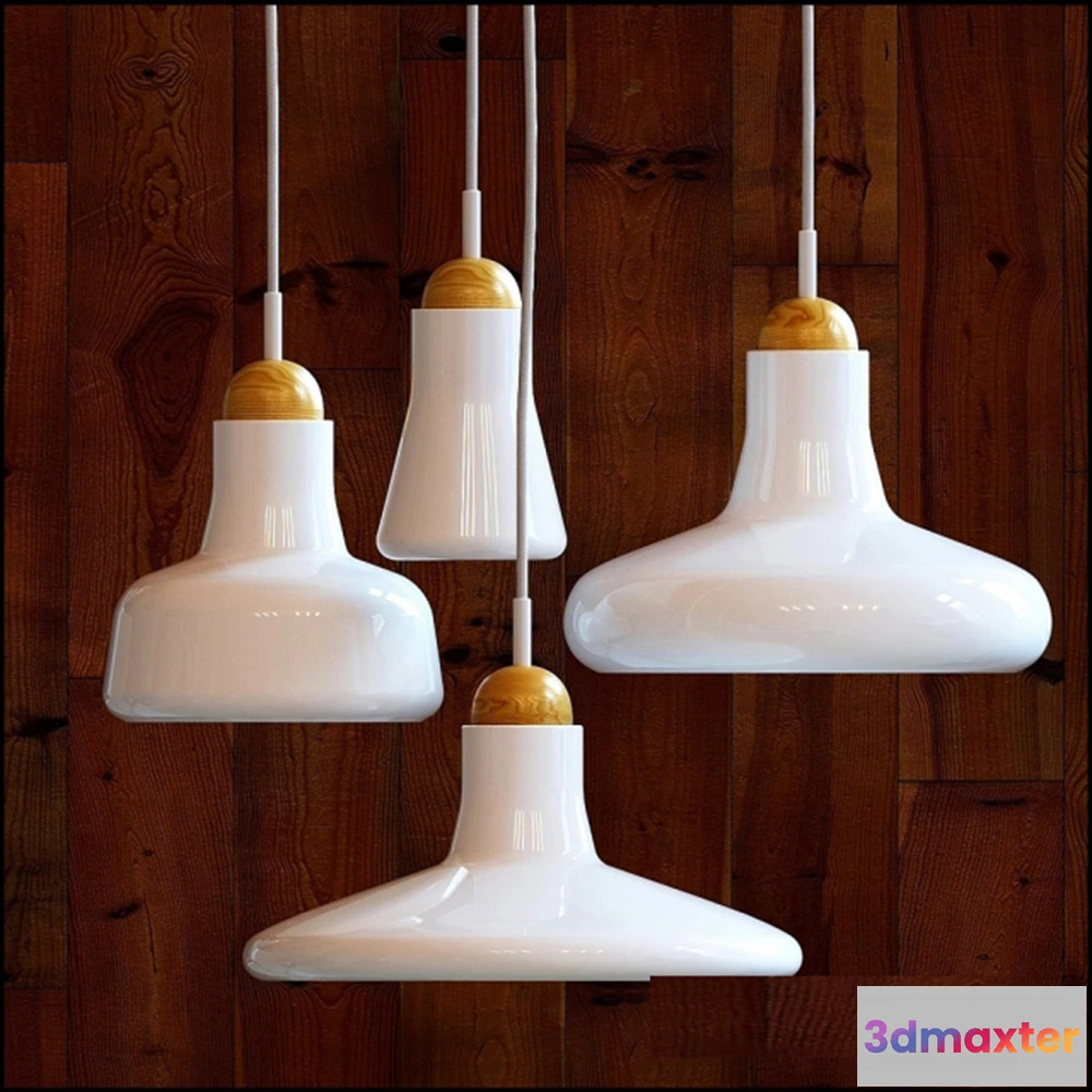 1655254 - lighting - SUSPENDED LIGHT SHADOW BY BROKIS (white opaque shade) 3D Max