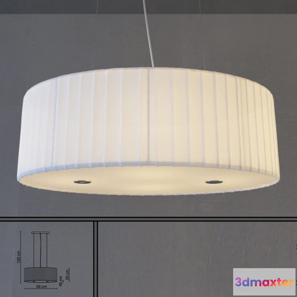 1655258 - lighting - Drum pendant lamp 3D Max