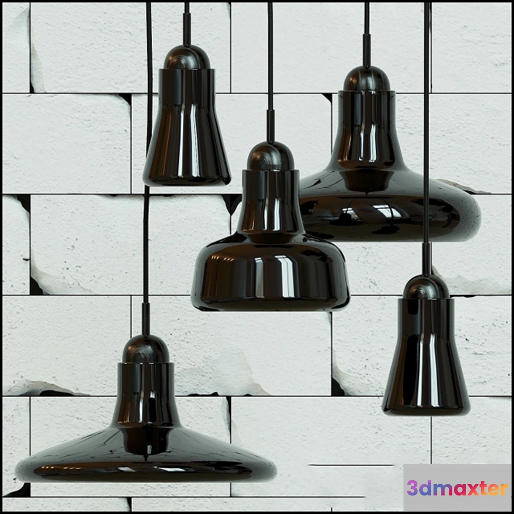 1655268 - lighting - SUSPENDED LIGHT SHADOW BY BROKIS (black opaque shade) 3D Max