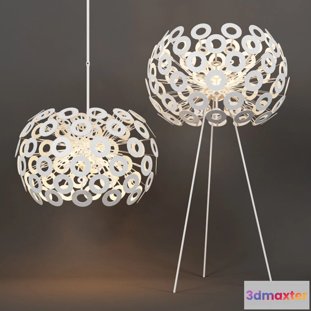 1655292 - lighting - Table lamp and chandelier Dandelion 3D Max