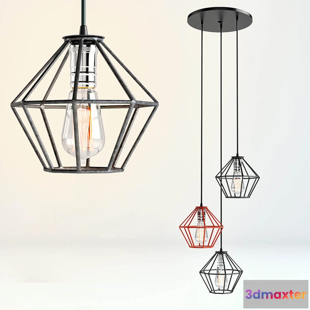 1655294 - lighting - Metal chandelier Treesome lamp 3D Max