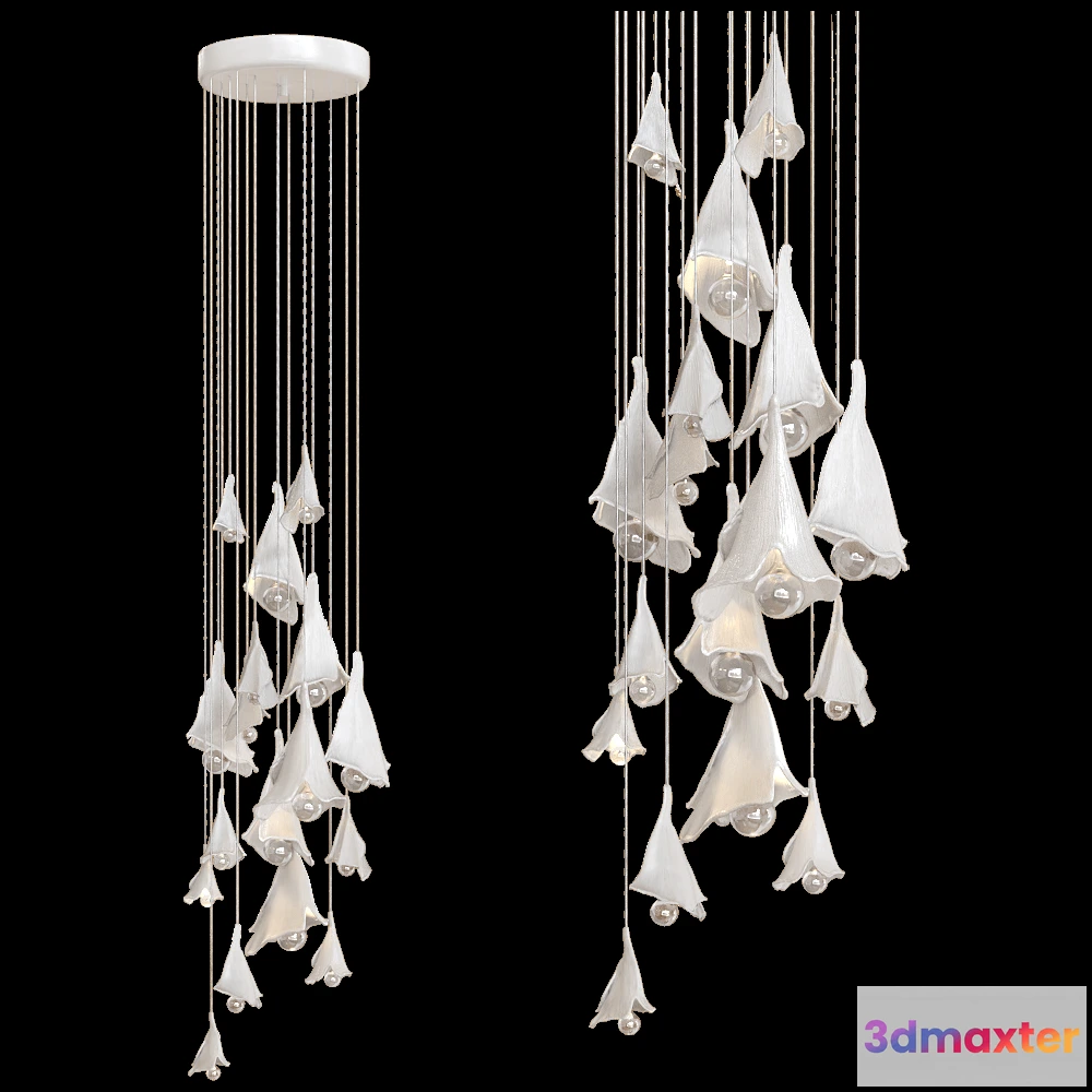 1655508 - Vetvi - Chandelier Kolokolchiki white 3D Max