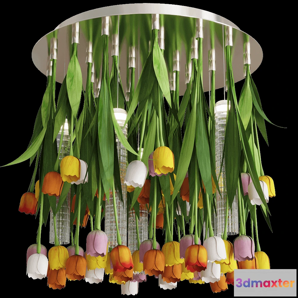 1655542 - VGnewtrend - Chandelier FLOWER POWER TULIP ROUND 3D Max