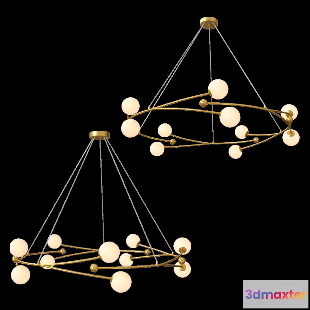 1655888 - ZZOK - Chandelier Milosh tendence 0759CL-10GD 3D Max