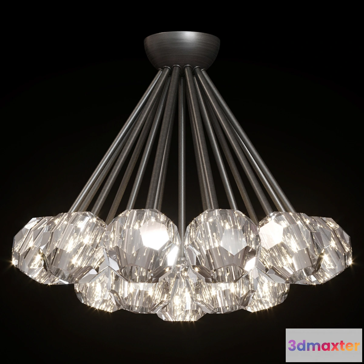 616418 - Restoration Hardware BOULE DE CRISTAL FLUSHMOUNT 24 Black