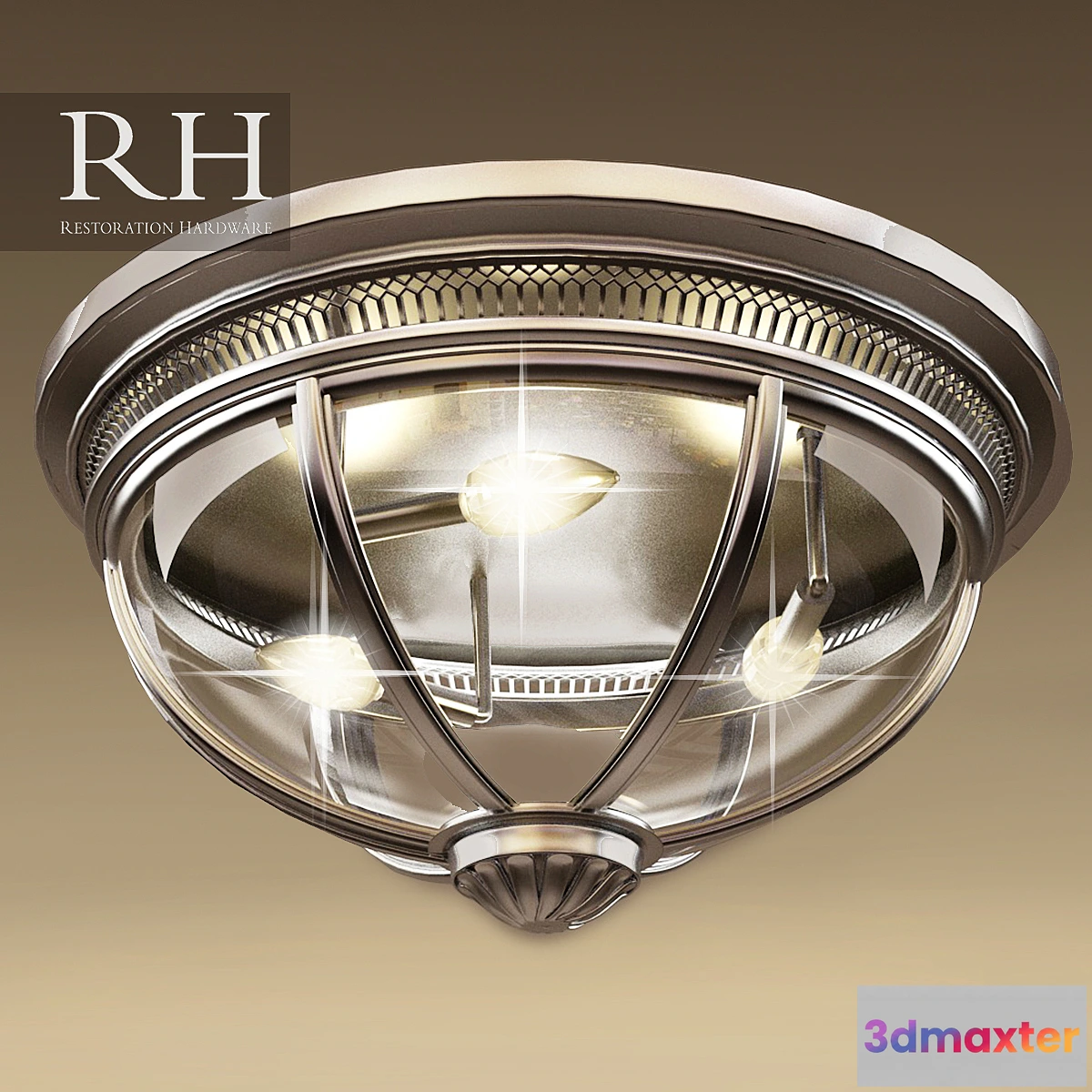 888074 - RH VICTORIAN HOTEL FLUSHMOUNT (3 size in file) - No.2