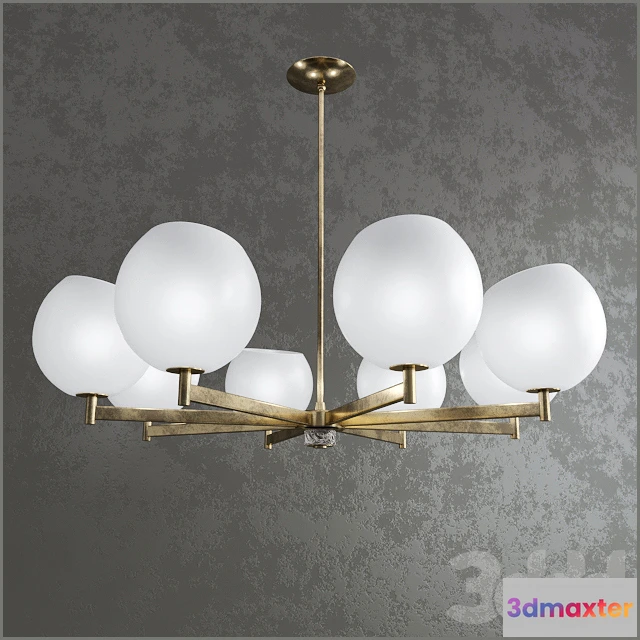 1075332 - Brass And Glass Globe Chandelier - 208889