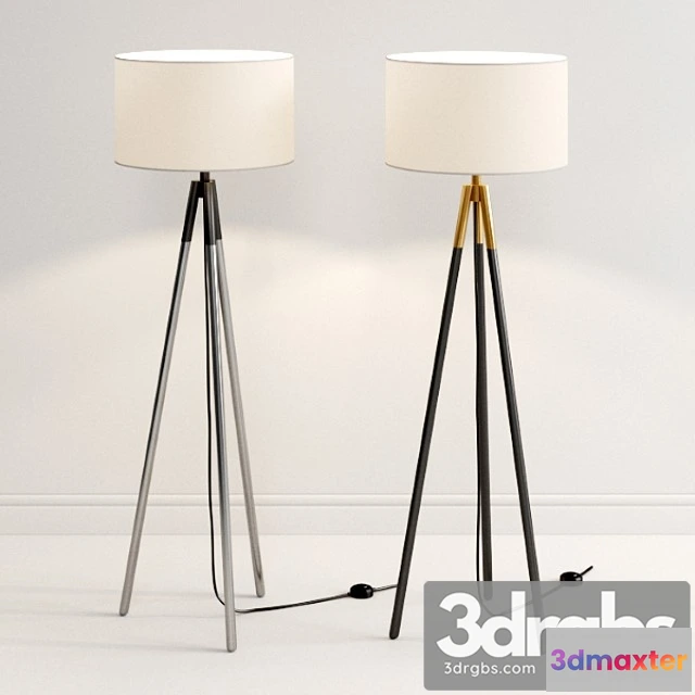 1044918 - Crate & barrel metal tripod floor lamp