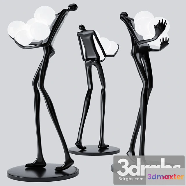 1045056 - Floor lamp man baloons black