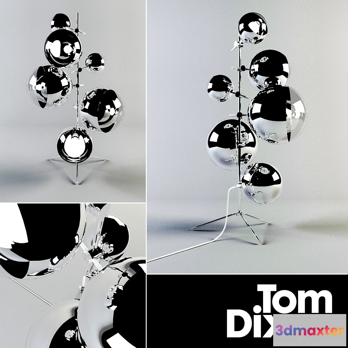 1273036 - LIGHT TRIPOD STAND MIRROR BALLS 3D Max