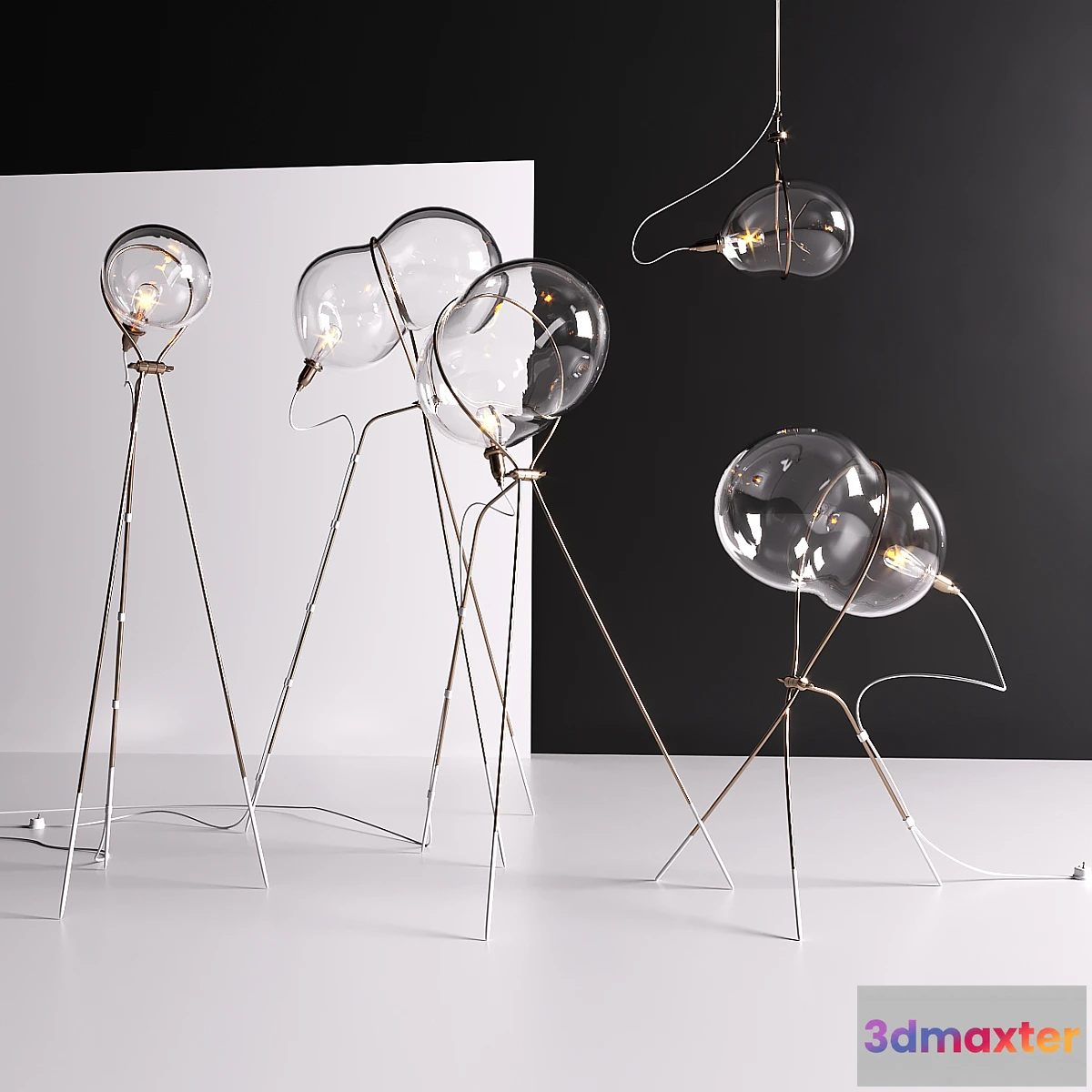 1313333 - Designs Lighting With Bubbles Of Glass 3D Max