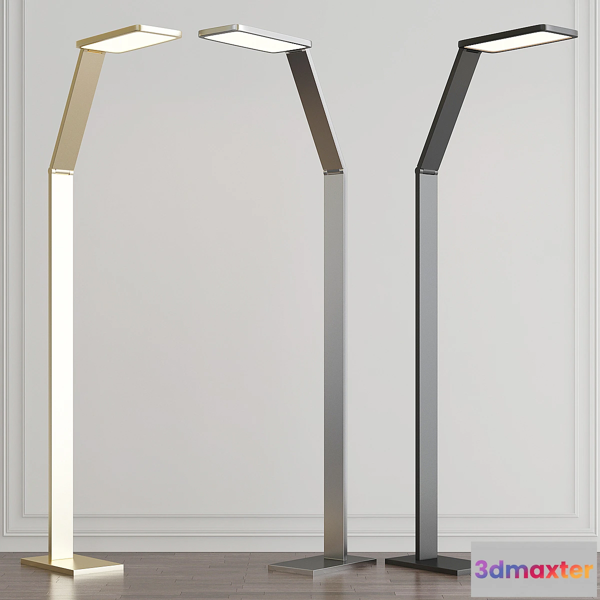 1324080 - Possini Euro Bentley Aluminum LED Task Floor Lamp 3D Max