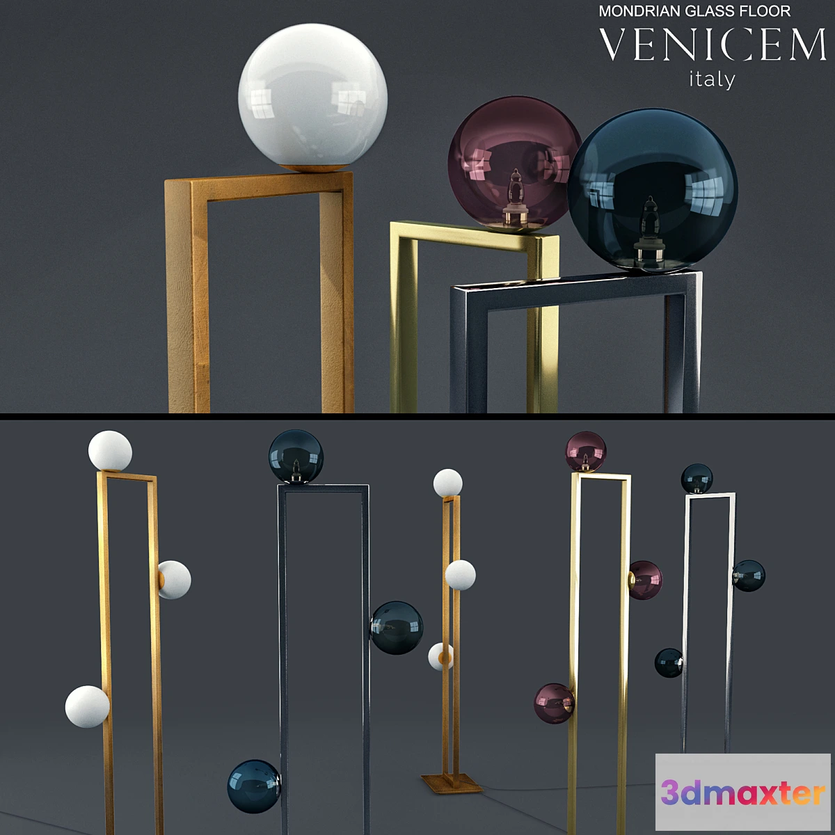 1327903 - VeniceM mondrian glass floor lamp 3D Max