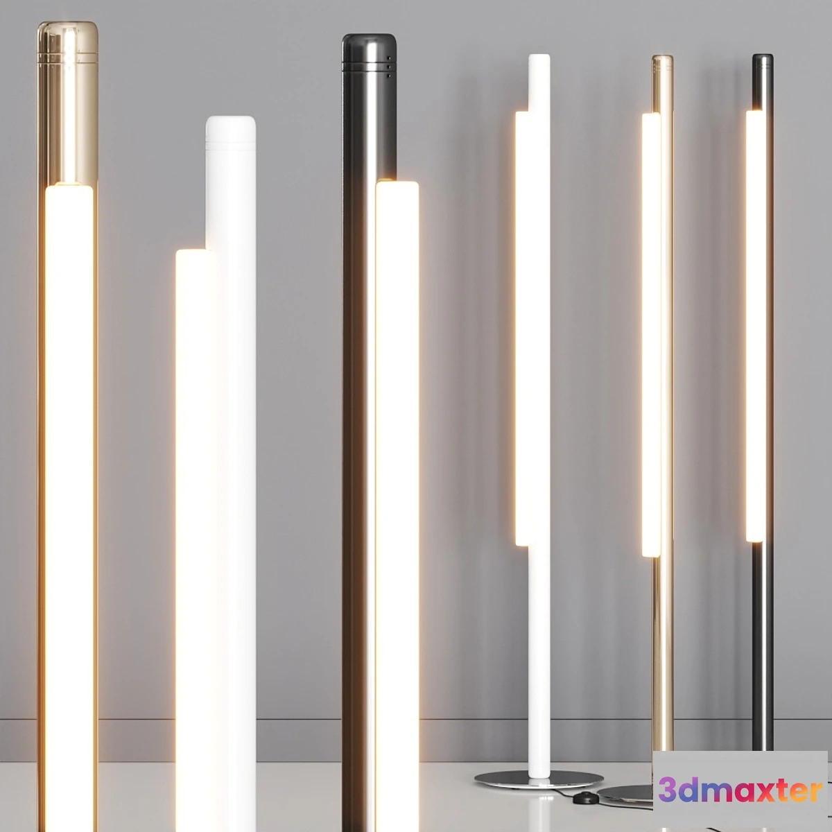 1329932 - ANDlight Pipeline 125 Floor Lamps 3D Max