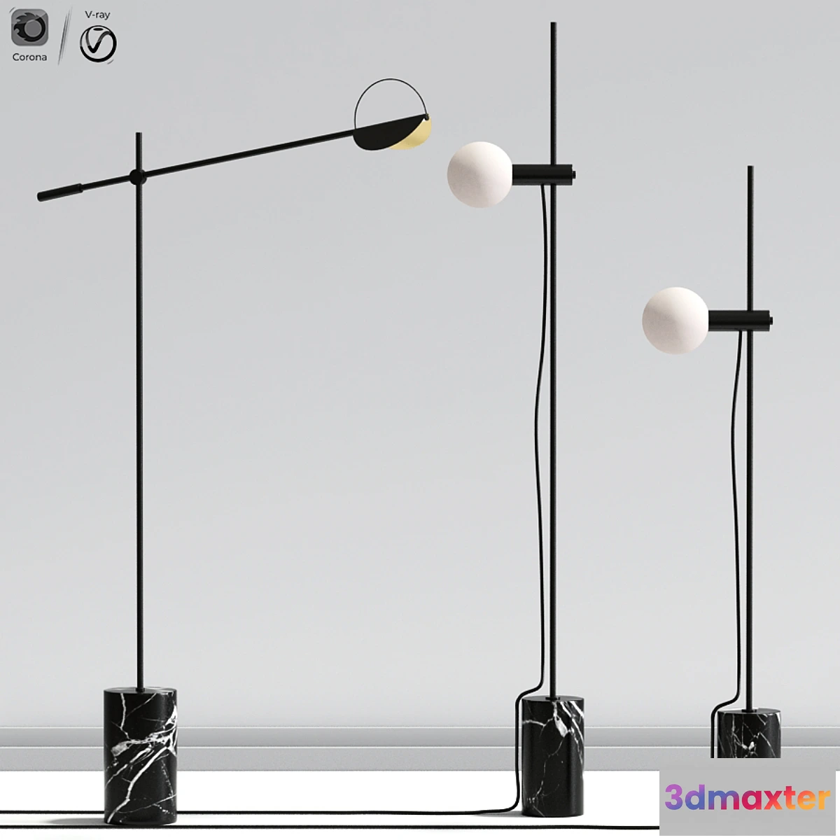 1332468 - Revolve & Leaves Floor lamp 3D Max