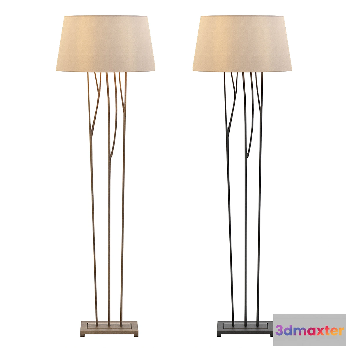 1340610 - Aspen Floor Lamp with Natural Paper Shade 3D Max