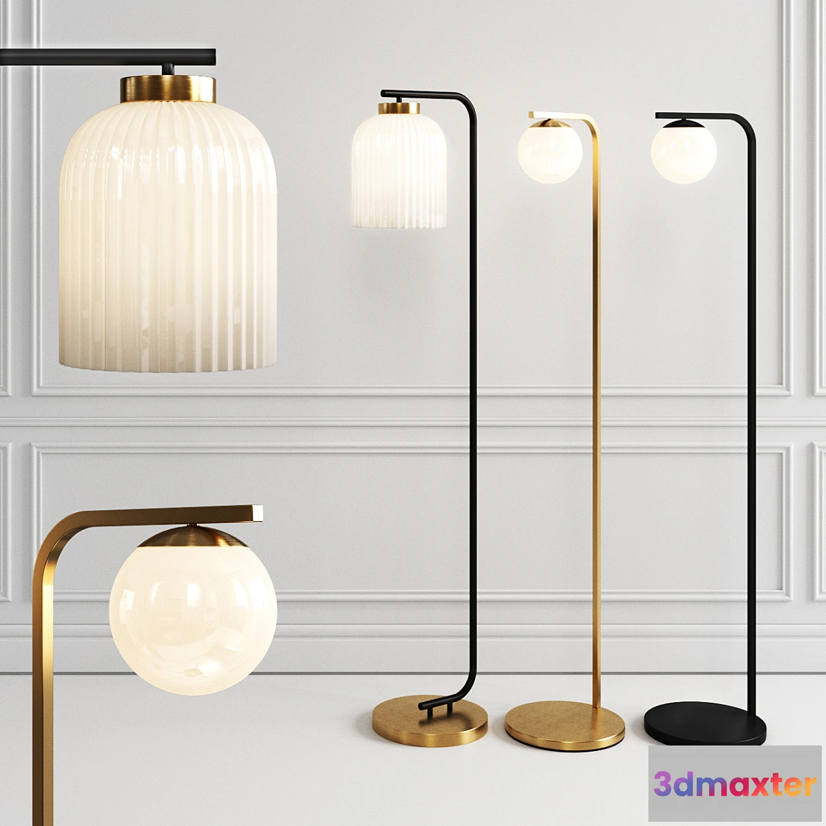 1344184 - West elm floor lamp set 2 3D Max