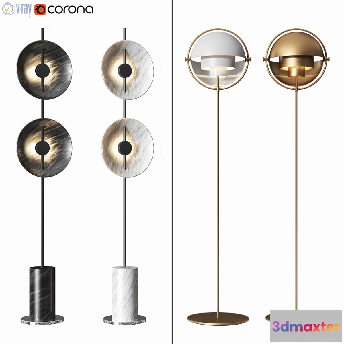 1358031 - Floor Lamp Set 02 3D Max