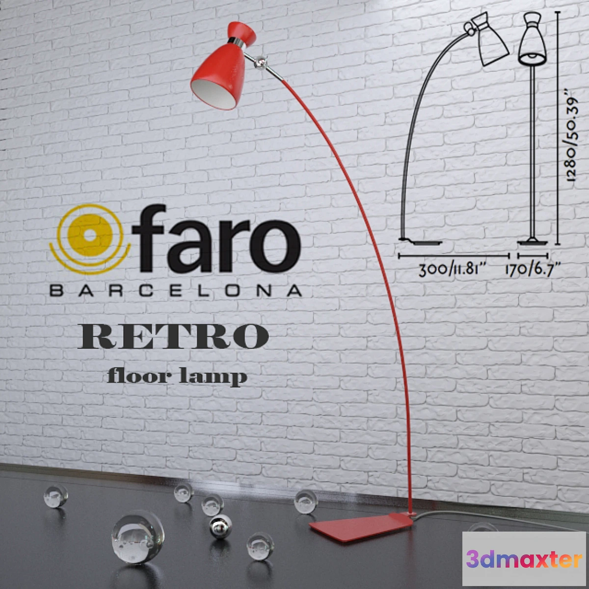 1394394 - FARO RETRO floor lamp 3D Max