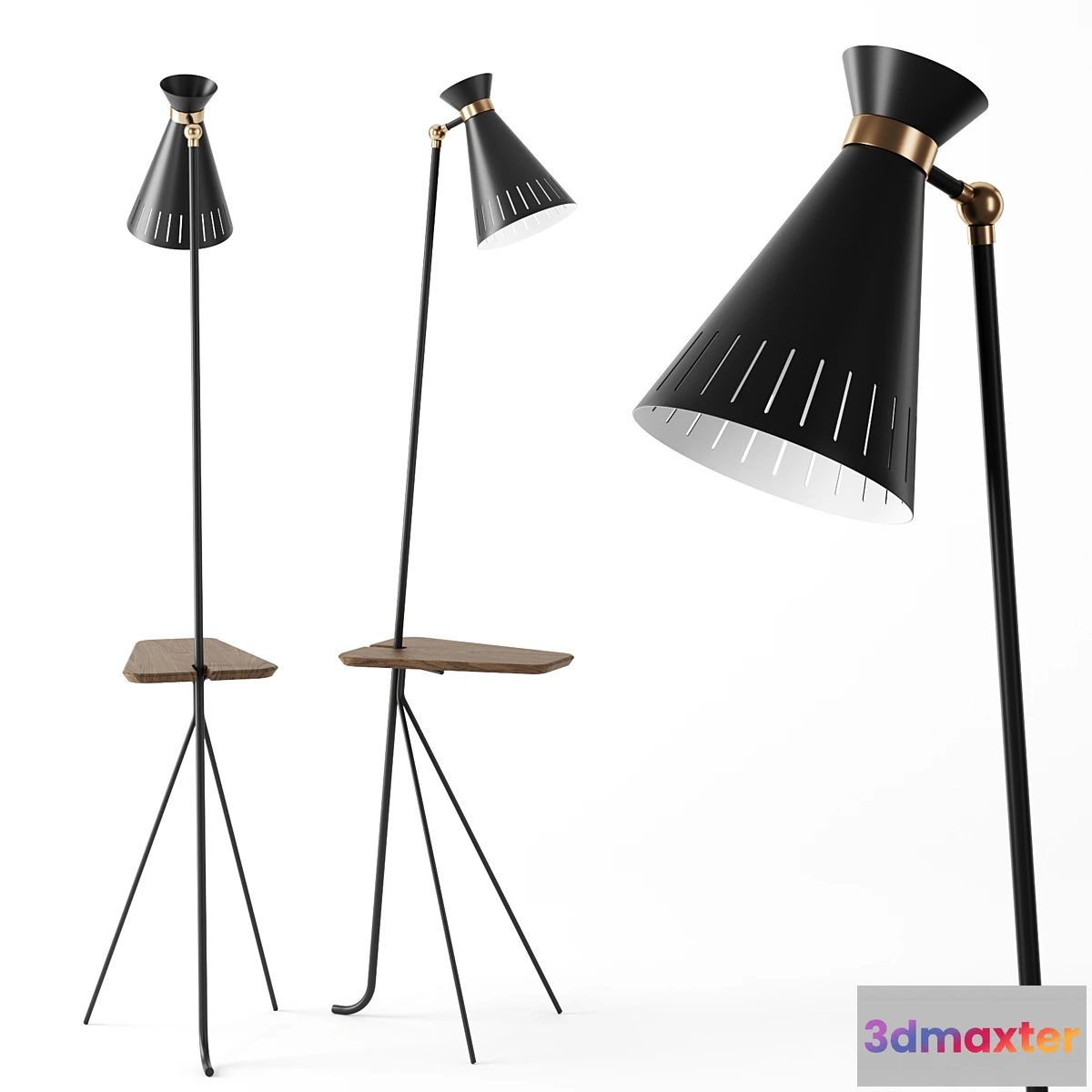1400326 - Cone floor lamp with table by Warm Nordic 3D Max
